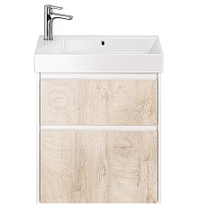 Тумба под раковину Dreja Slim 65 99.0501 подвесная Дуб кантри Белый глянец