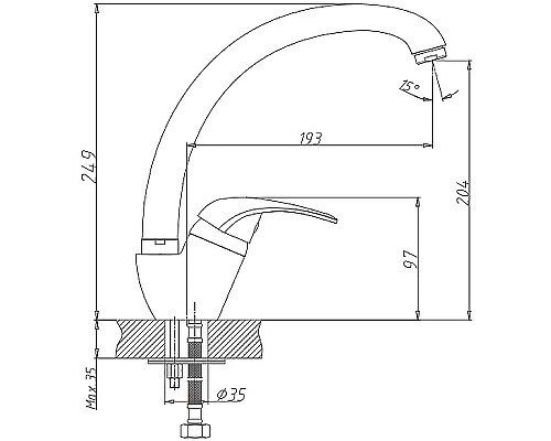 Смеситель для кухни Haiba HB4103 Хром