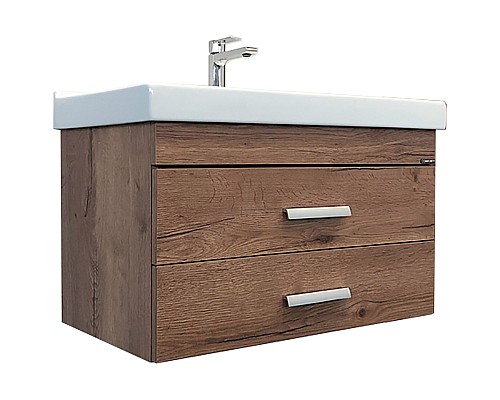 Тумба с раковиной Comforty Никосия 80П 00-00008856 подвесная Дуб темный