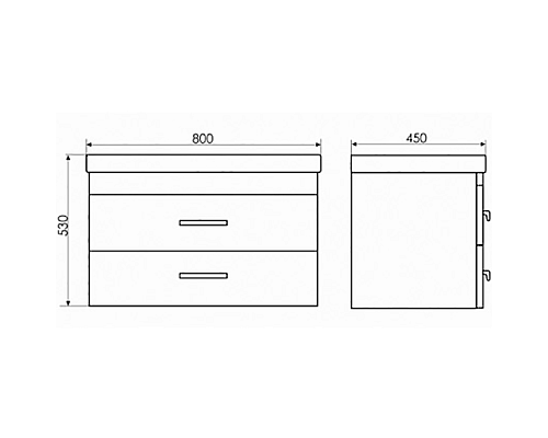 Тумба с раковиной Comforty Никосия 80П 00-00008856 подвесная Дуб темный