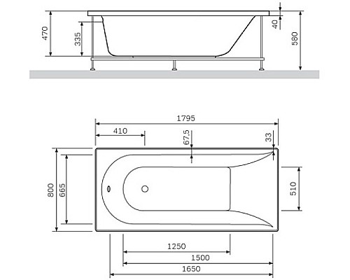 Каркас AM.PM Spirit W72A-180-080W-R2 1740 мм Каркас AM.PM Spirit W72A-180-080W-R2 1740 мм