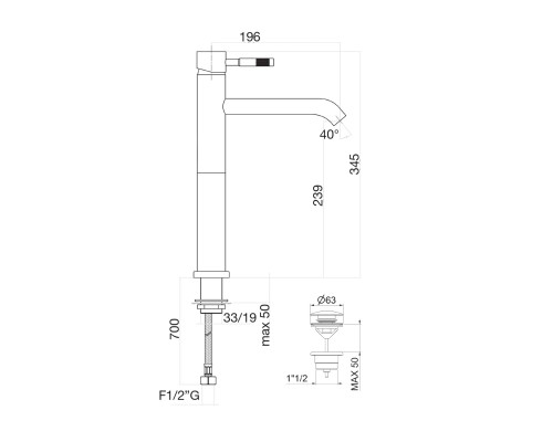 Смеситель для раковины Fiore Xenon 44CR5288 хром