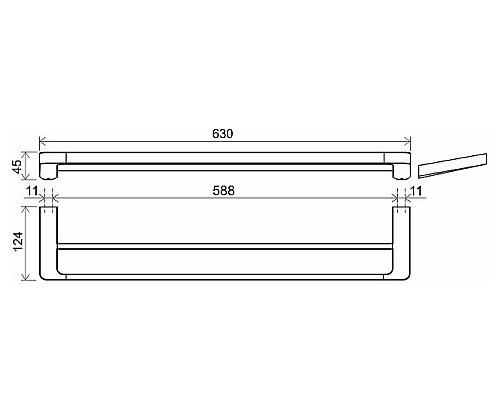 Полотенцедержатель Ravak 10° X07P562 двойной Черный матовый