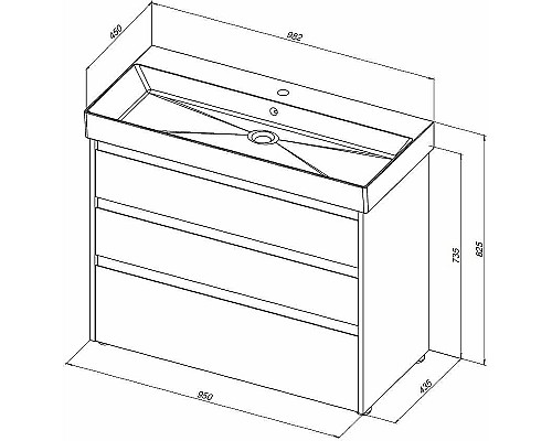 Тумба под раковину Aquanet Nova Lite 100 302478 Белый глянец