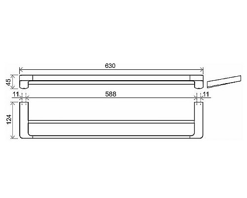 Полотенцедержатель Ravak 10° X07P562 двойной Черный матовый