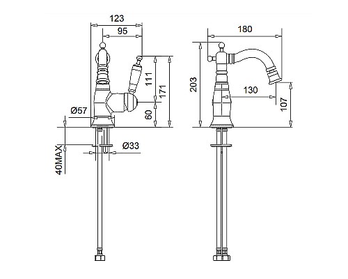 Смеситель для биде Migliore Oxford 19210 Состаренный хром