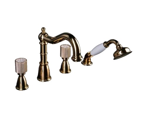 Смеситель на борт ванны Boheme Royal Cristal 395-Royal Золото