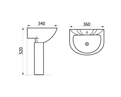 Раковина SantiLine 36 SL-2115 детская Белая с рисунком Микки Маус