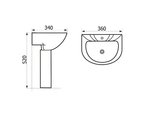 Раковина SantiLine 36 SL-2115 детская Белая с рисунком Микки Маус