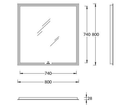 Зеркало Kerama Marazzi MIO прямоугольное с диммером 80, белое