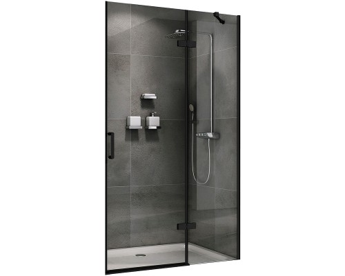 Душевая дверь Abber Zart 90 AG08090B профиль Черный стекло прозрачное
