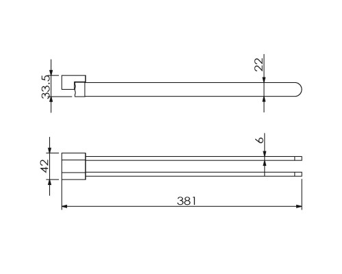 Полотенцедержатель поворотный двойной LANGBERGER 24008A