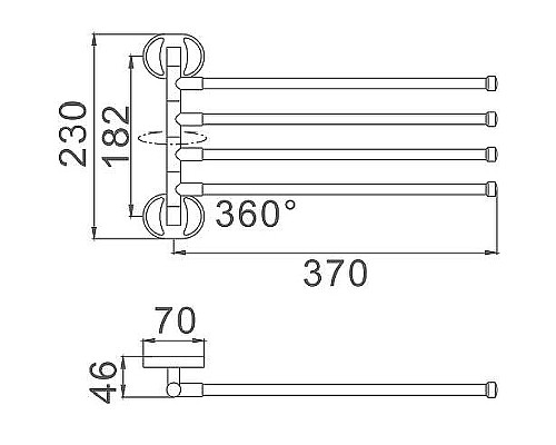Полотенцедержатель Haiba HB1914 поворотный Хром