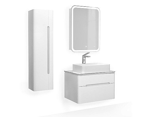 Зеркальный шкаф Jorno Bosko 60 Bos.03.60/W с подсветкой с часами