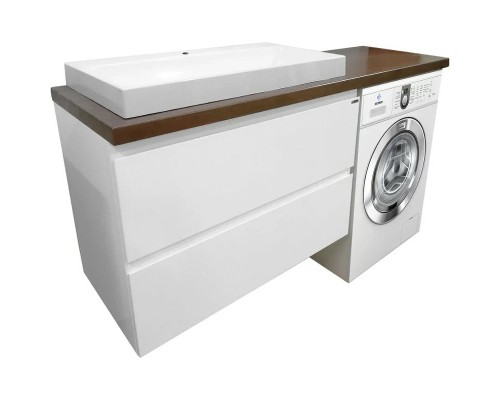 Тумба с раковиной Эстет Malibu Luxe 155 L ФР-00007116 подвесная Белая Темное дерево