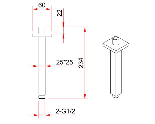 Кронштейн для верхнего душа Berges Ventas S Black 074012 Черный матовый