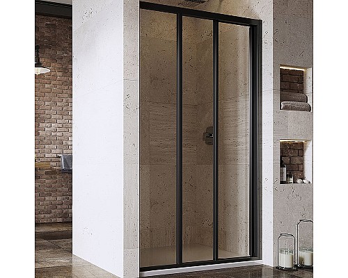 Душевая дверь Ravak Supernova ASDP3-130 00VJ03R2Z1 профиль Черный стекло Transparent