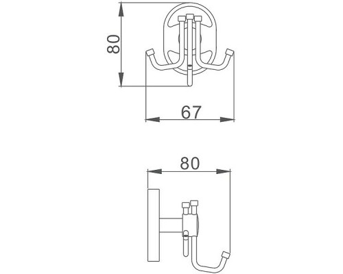 Тройной крючок Haiba HB1905-3 Хром