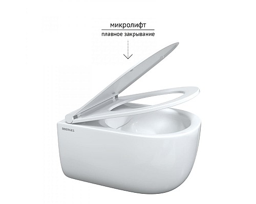 Унитаз подвесной BERGES EGO Rimless 082111 сиденье микролифт