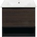 Тумба с раковиной Comforty Франкфурт 60 00004150530 подвесная Дуб шоколадно-коричневый Черная матовая