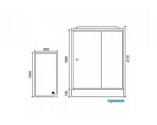 Душевая кабина Royal Bath HP 120х80 RB8120HP6-WC-R без гидромассажа