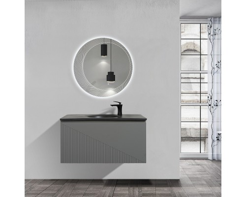 Комплект мебели для ванной Black&White Universe U918.900-3 90 9189003 подвесной Misty Grey