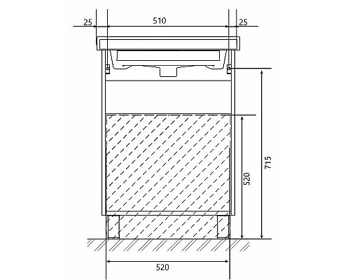 Тумба под раковину 1MarKa Gaula 60Н У92545 Графит матовый