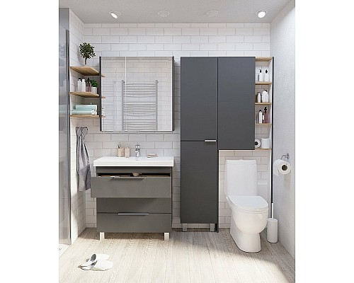 Тумба под раковину 1MarKa Gaula 60Н У92545 Графит матовый