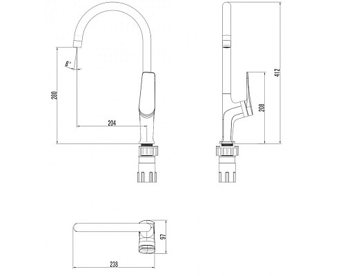 Смеситель для кухни Lemark Bronx LM3705GM Графит
