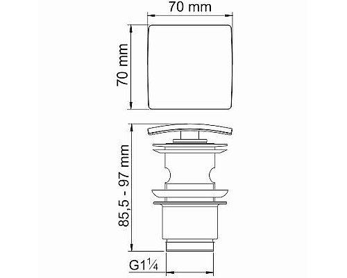 Донный клапан WasserKRAFT Aisch A165 click-clack Золото матовое Донный клапан WasserKRAFT Aisch A165 click-clack Золото матовое