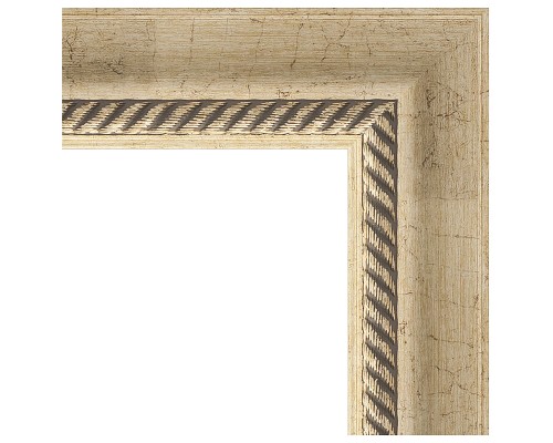 Зеркало Evoform Exclusive 113х53 BY 1142 с фацетом в багетной раме - Состаренное серебро с плетением 70 мм