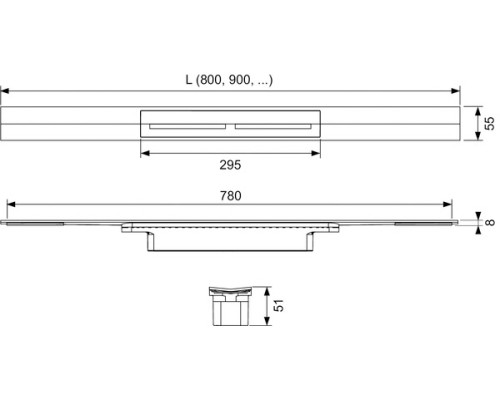 Профиль для душа TECE 670801 80 см