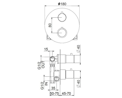 Смеситель для душа Webert Sax Evolution SE970902560 с термостатом Черный матовый