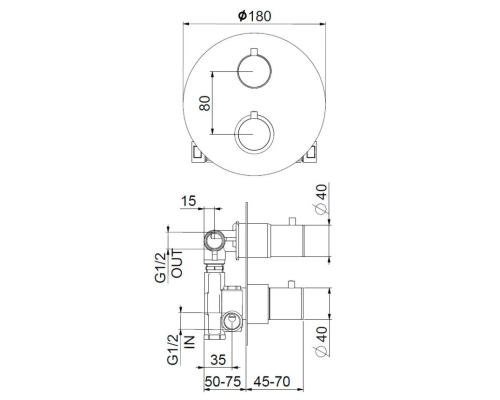 Смеситель для душа Webert Sax Evolution SE970902560 с термостатом Черный матовый