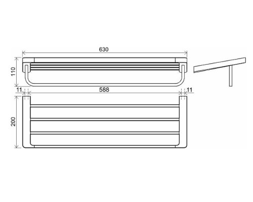 Полка для полотенец Ravak 10° X07P563 Черная матовая