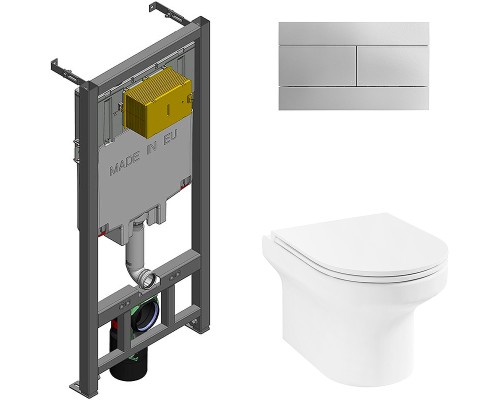 Комплект унитаза с инсталляцией Jacob Delafon Elite E21742RU-00 с сиденьем Микролифт и клавишей смыва