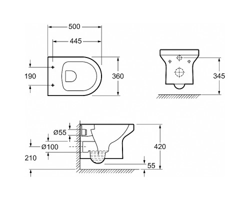 Комплект унитаза с инсталляцией Jacob Delafon Elite E21742RU-00 с сиденьем Микролифт и клавишей смыва