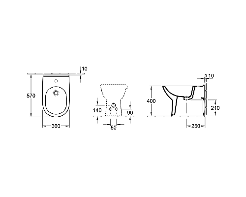 Биде Villeroy&Boch O.Novo 54610001 Альпийский белый