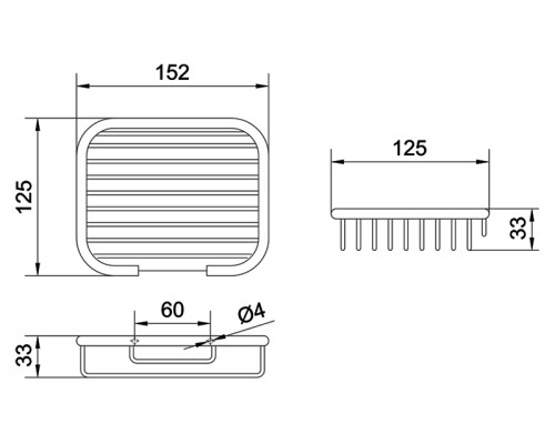 Мыльница Nofer 09055.B хром, глянцевая