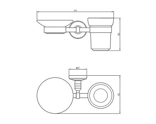 Стакан для зубных щеток с мыльницей Migliore Mirella 17244 Хром
