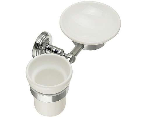 Стакан для зубных щеток с мыльницей Migliore Mirella 17244 Хром