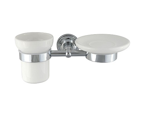 Стакан для зубных щеток с мыльницей Migliore Mirella 17244 Хром