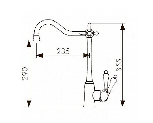 Смеситель для кухонной мойки KAISER Vincent 31944-4