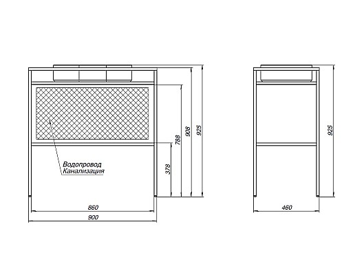 Консоль под раковину Allen Brau Liberty 90 1.33004.60 Медь браш