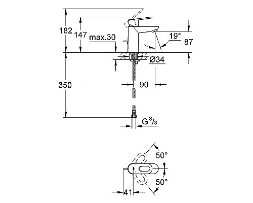 Смеситель Grohe для раковины с цепочкой 23336000
