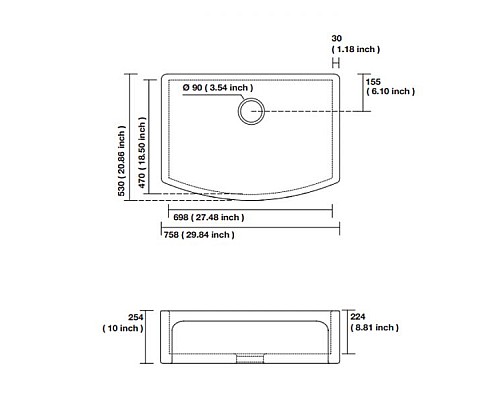 Раковина кухонная Kerasan Hannah Devon 544101