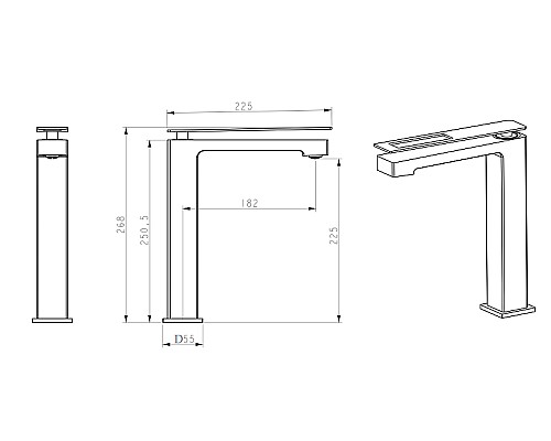 Смеситель для раковины Boheme Q 142-WR Белый Красный