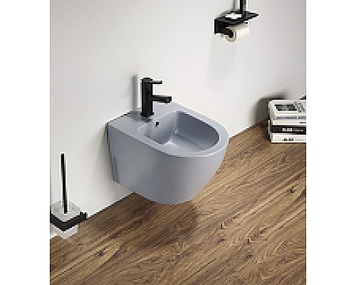 Биде CeramaLux В2342BDMHL подвесное Голубое матовое