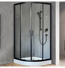 Душевой уголок Royal Bath НК 100х100 профиль Черный стекло прозрачное