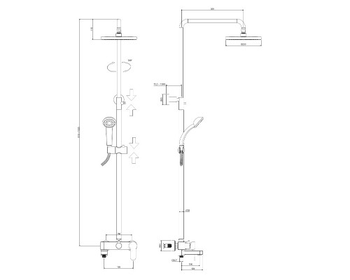 Душевая стойка Paffoni BLU ZCOL632NO